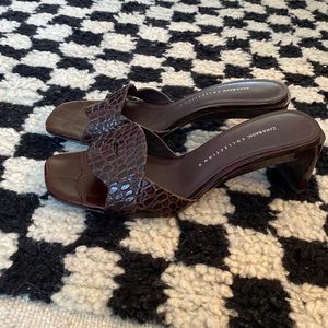 Zara Faux Croc Brown Mule Size 36